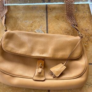 Prada Tan Leather Shoulder Bag